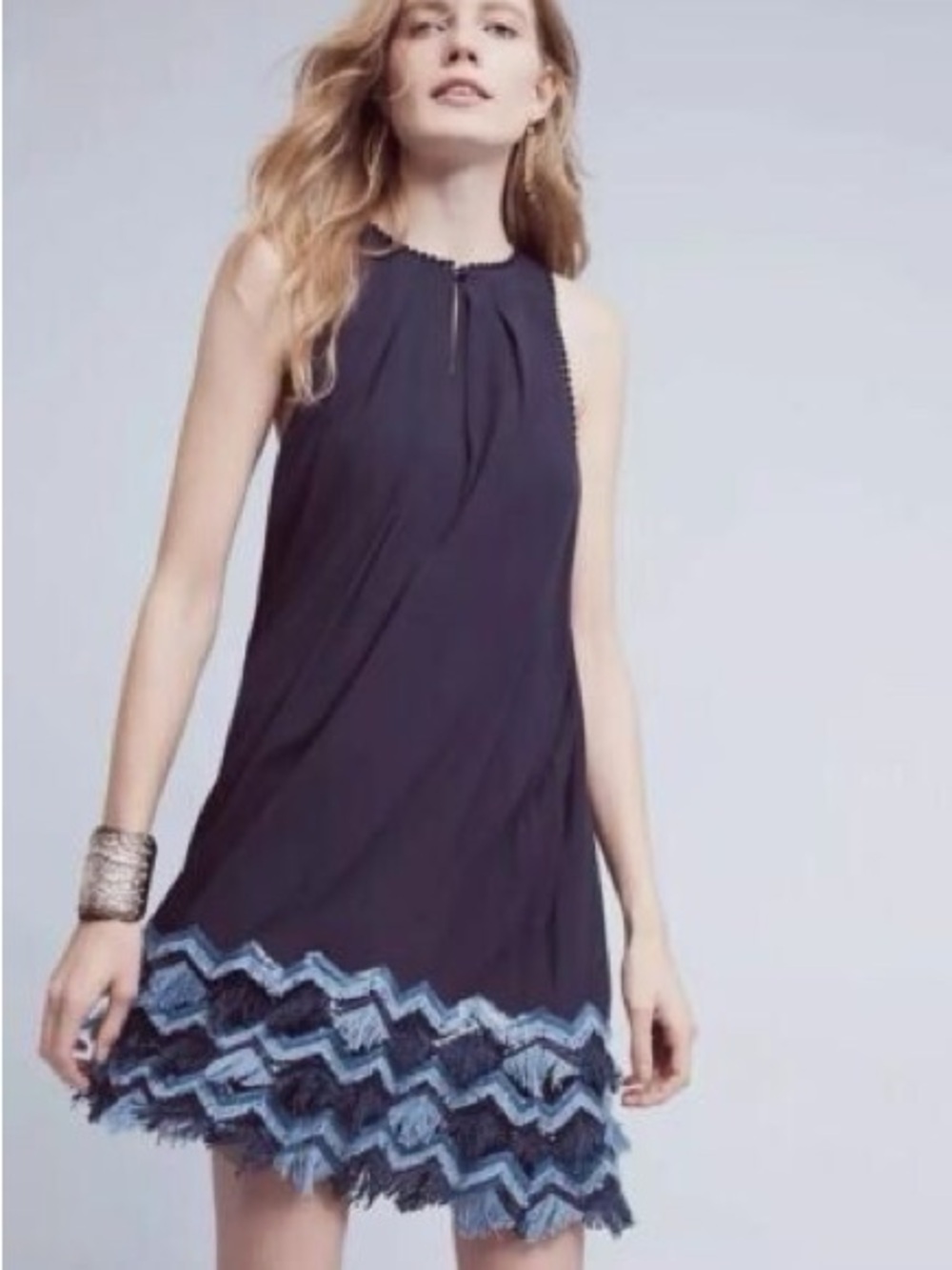 Anthropologie Maeve Festivity Tassel Swing Dress Size 12
